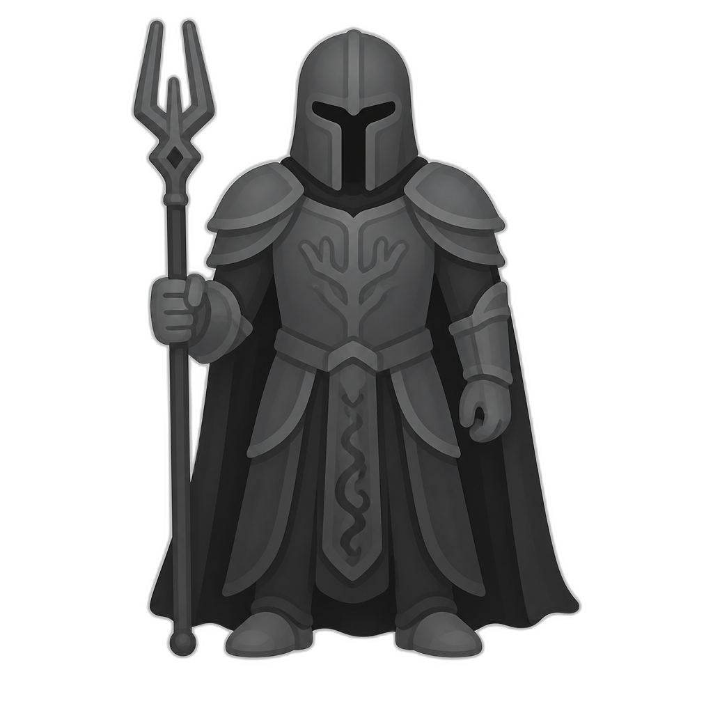 grey armored Morgoth, no spiky helm, flat thick style - AI generated emoji