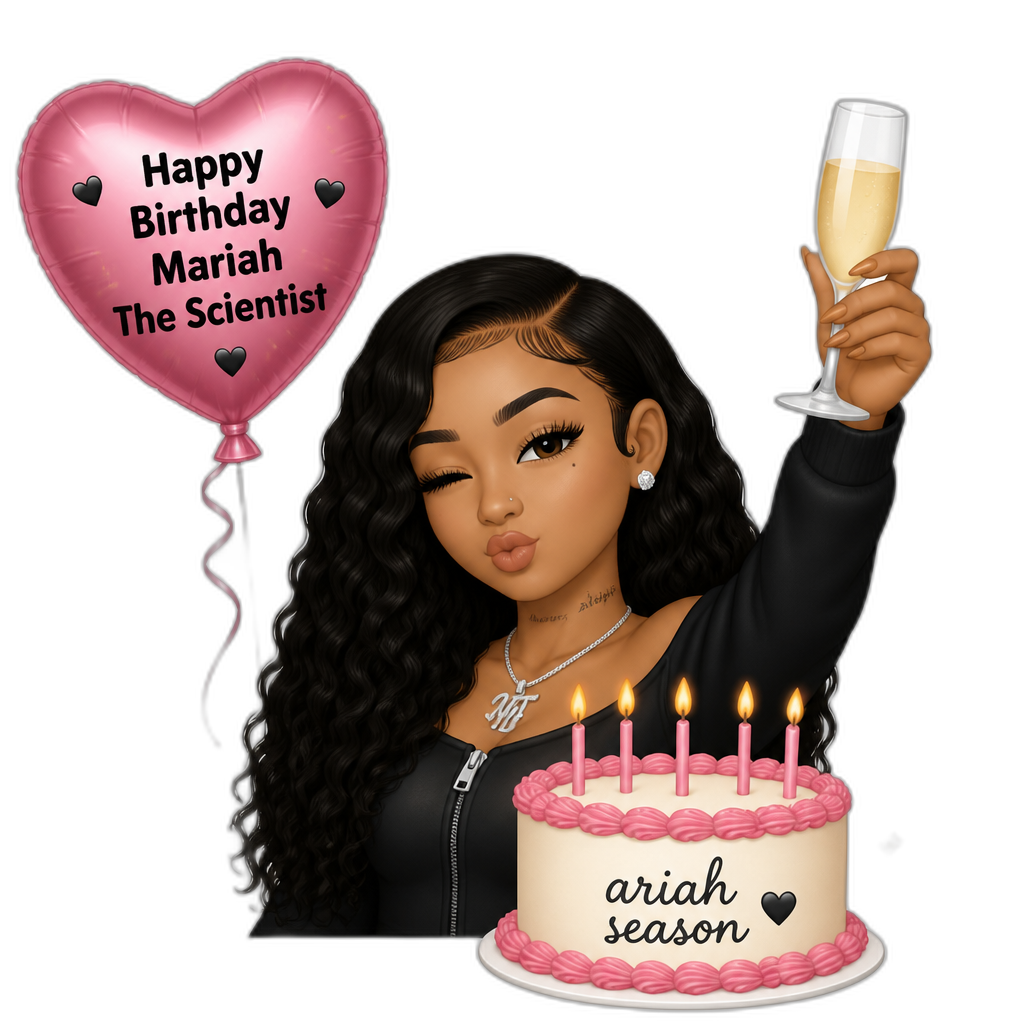 Mariah The Scientist celebrating her birthday - AI generated emoji
