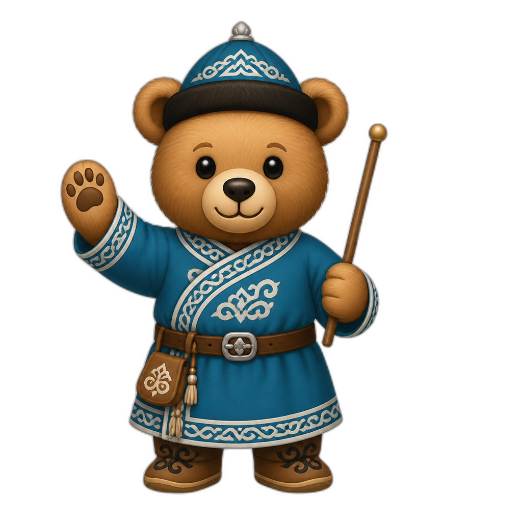 Create a any posing Teddy bear who is a stereotypical Altai Republic. any fur color - AI generated emoji
