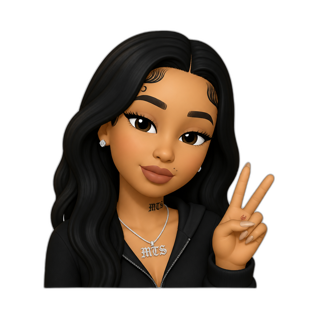 Mariah The Scientist giving a peace sign - AI generated emoji