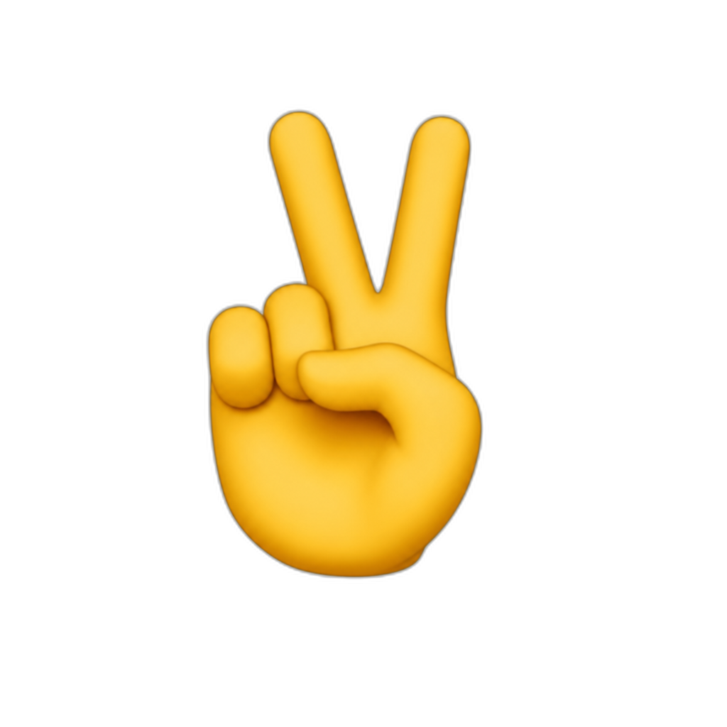 can you make a hand where only the thumb and index and middle vinger is out and the rest all down - AI generated emoji