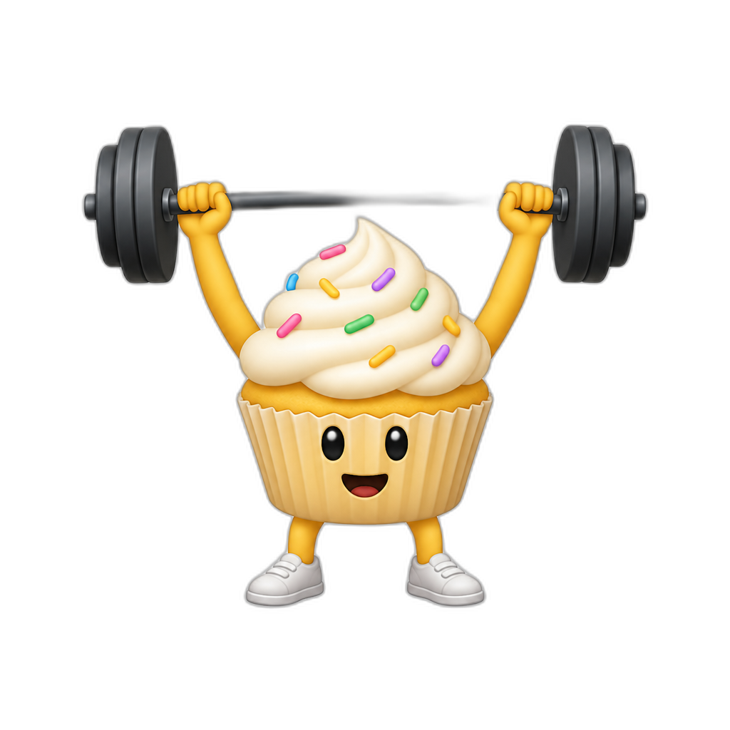 🧁+🏋️ - AI generated emoji