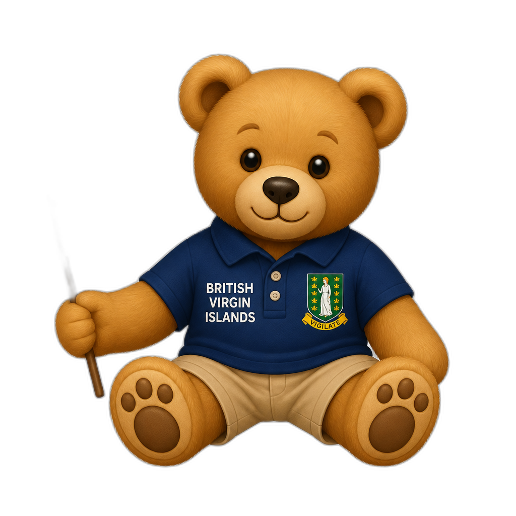 Create a Teddy bear who is a British Virgin Islander - AI generated emoji