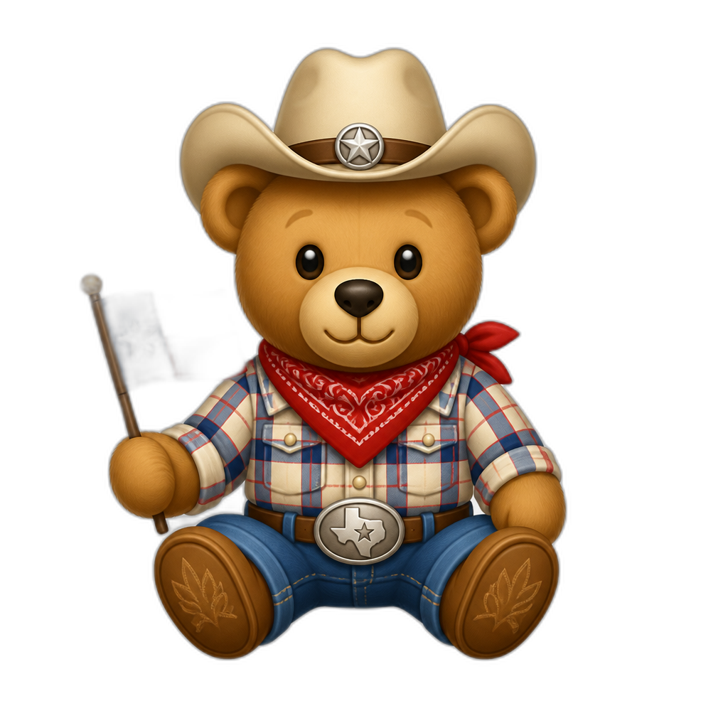 Create a Teddy bear who is a Texan - AI generated emoji