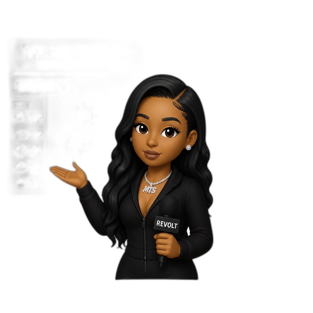 Mariah The Scientist doing the weather, Hotlanta, REVOLT - AI generated emoji