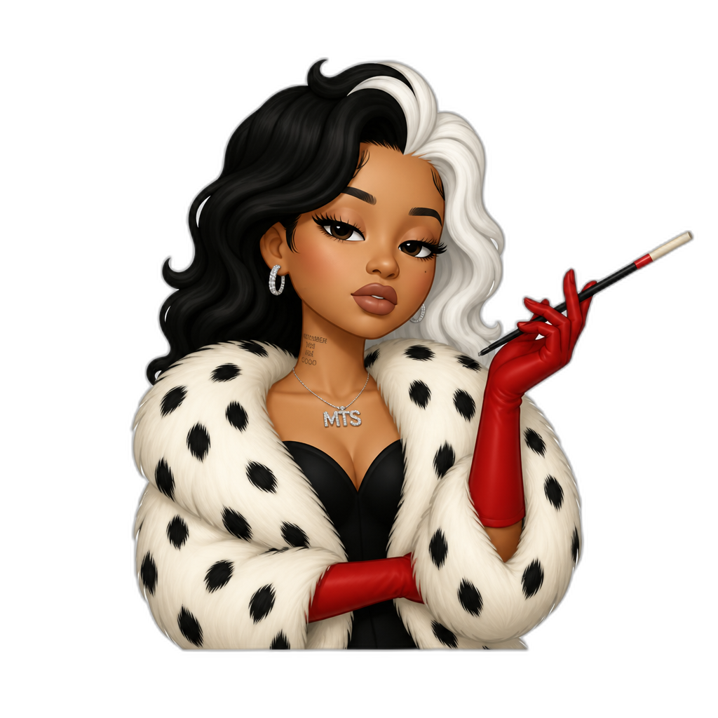 Mariah The Scientist as Cruella DeVille - AI generated emoji