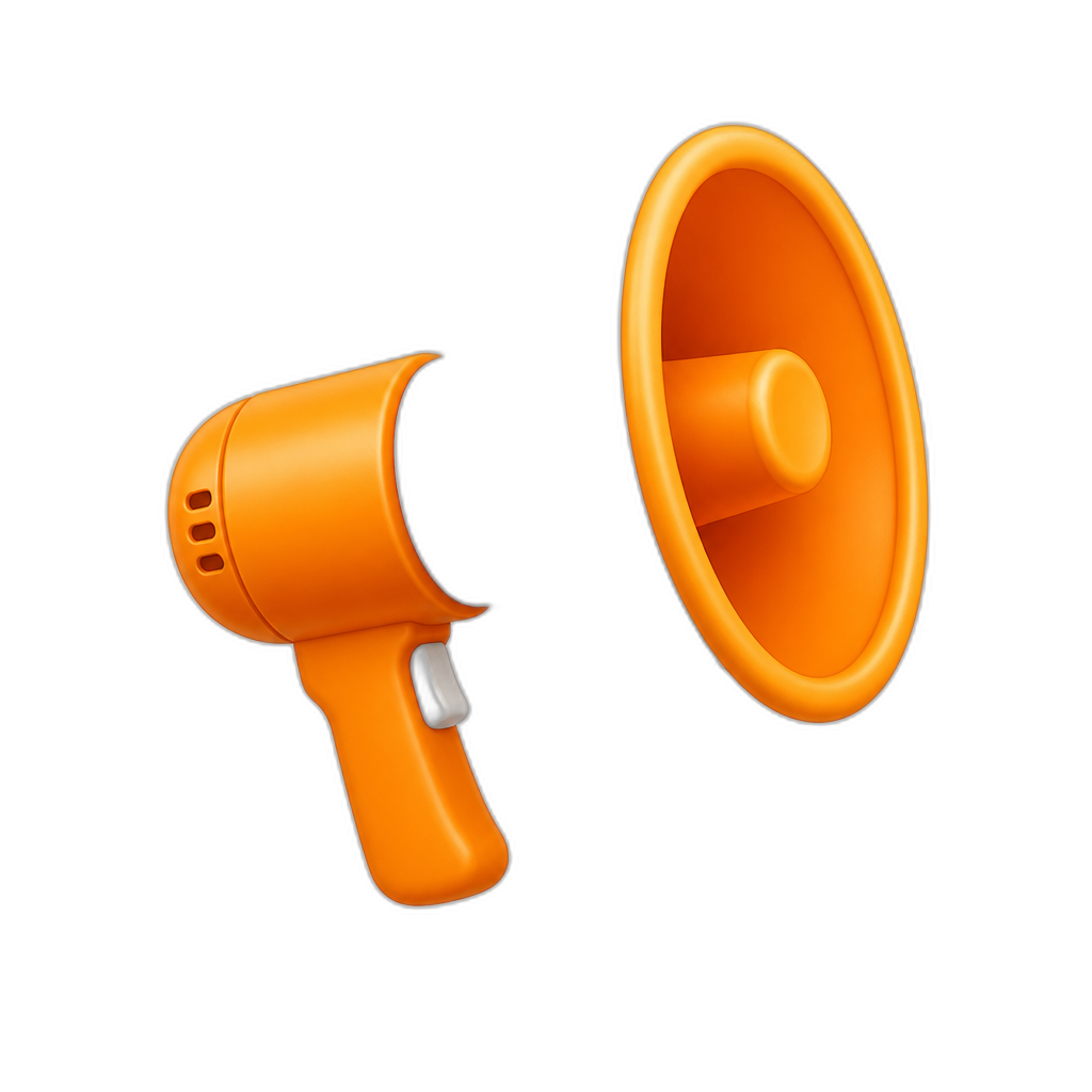 orange megaphone - AI generated emoji