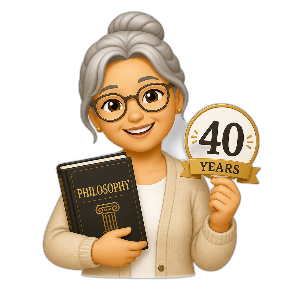 Philosophy 40 years grandma - AI generated emoji
