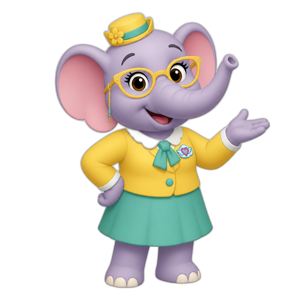 ms trunklebee the elephant teacher (from T.O.T.S.) - AI generated emoji