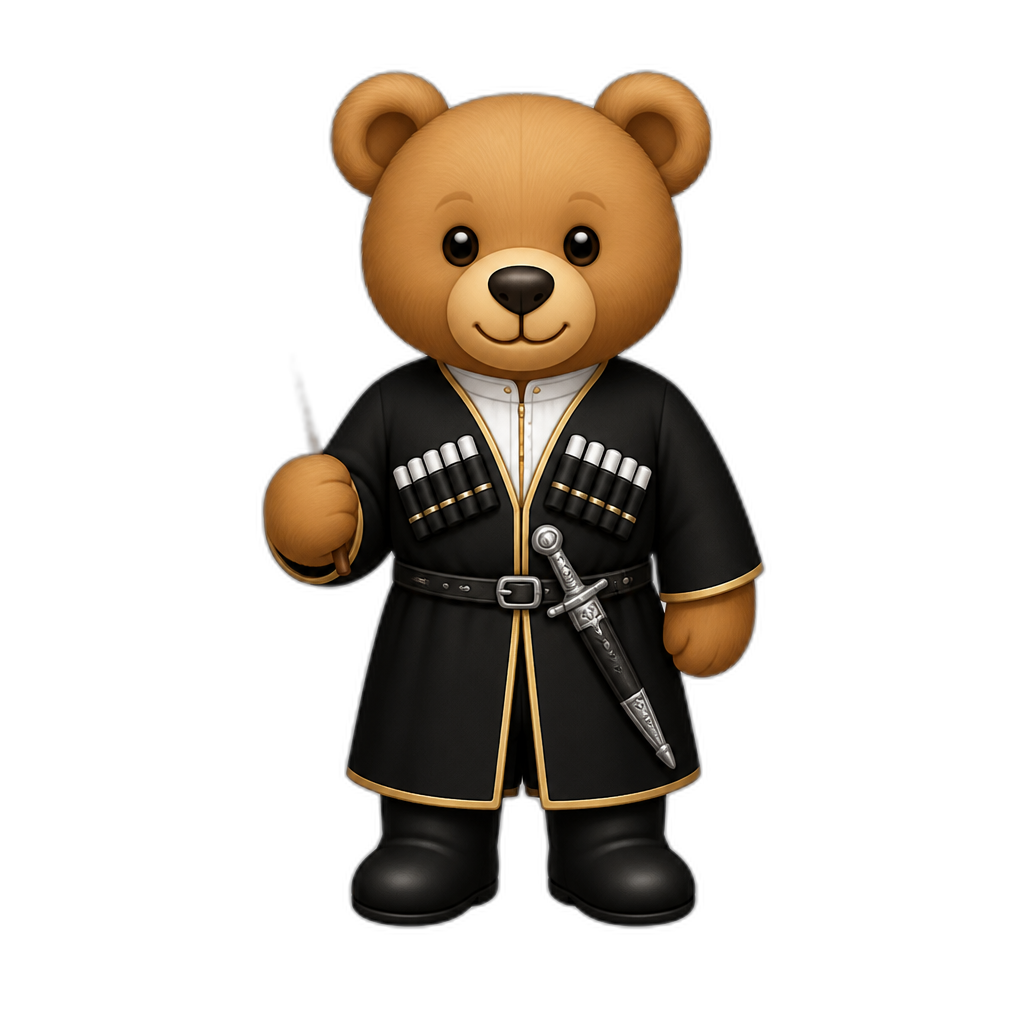 Create a Standing Teddy bear who is a Abkhazian (any fur color) - AI generated emoji