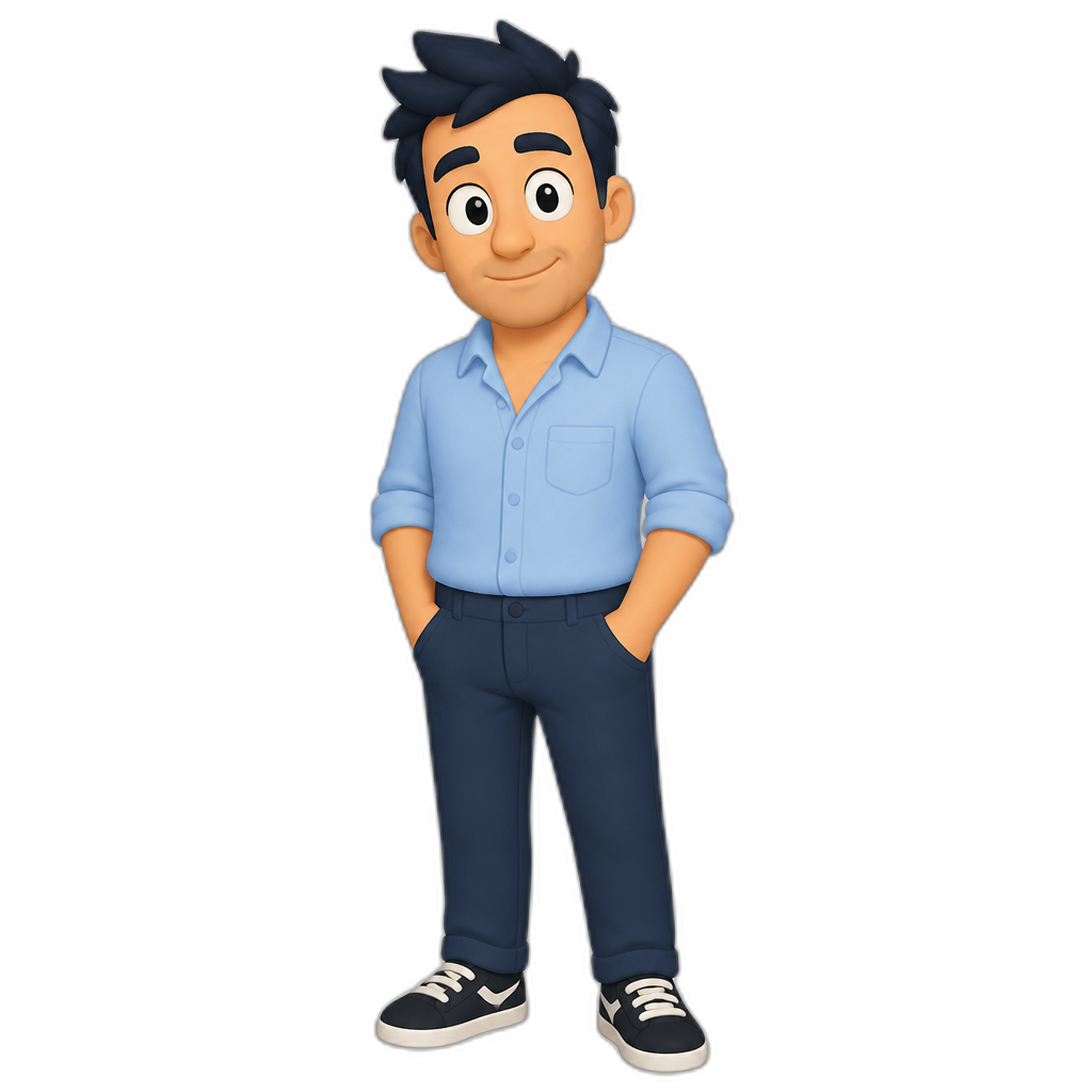 Bandit Heeler as a human, cartoon style, adult male - AI generated emoji