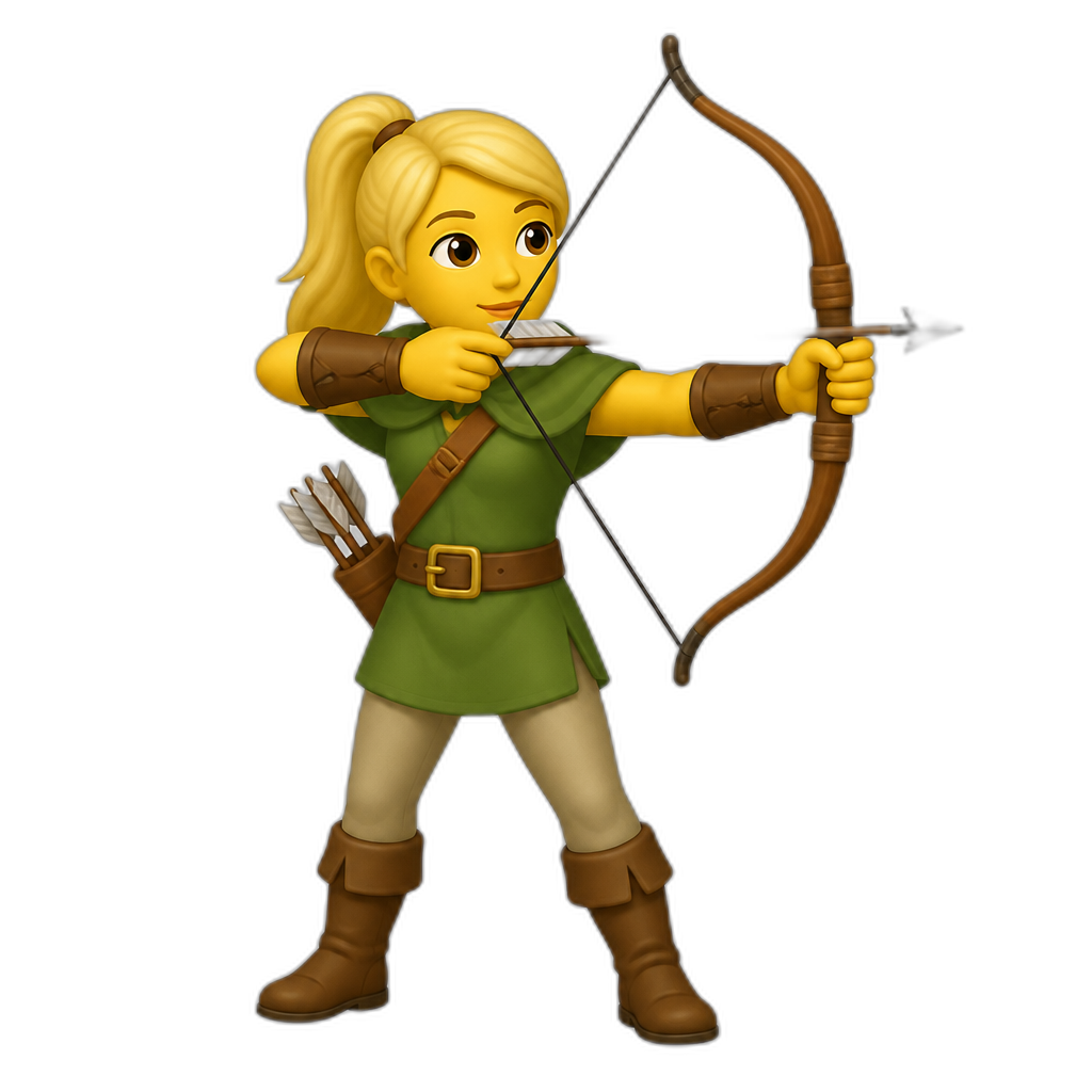 blonde female archer - AI generated emoji