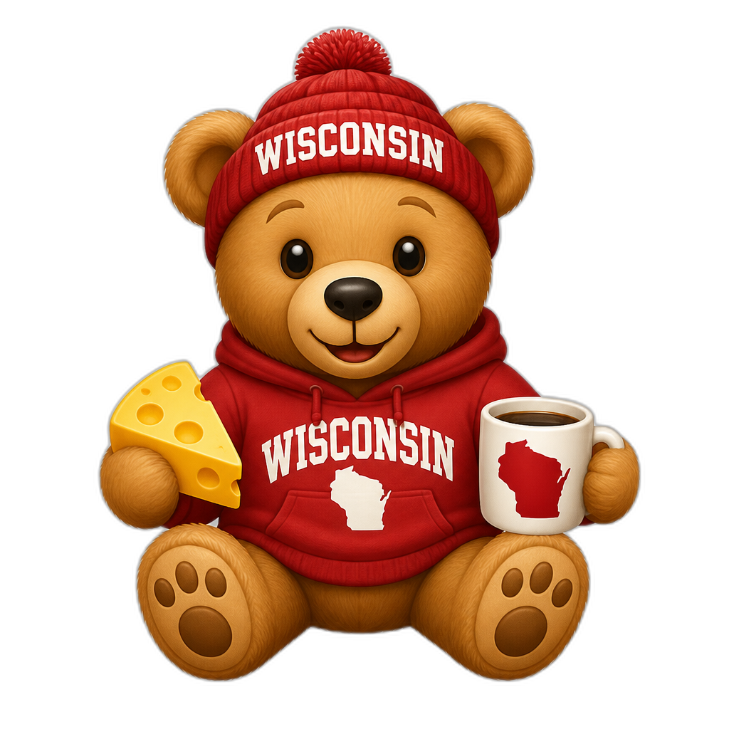 Create a Teddy bear who is a Wisconsinite - AI generated emoji