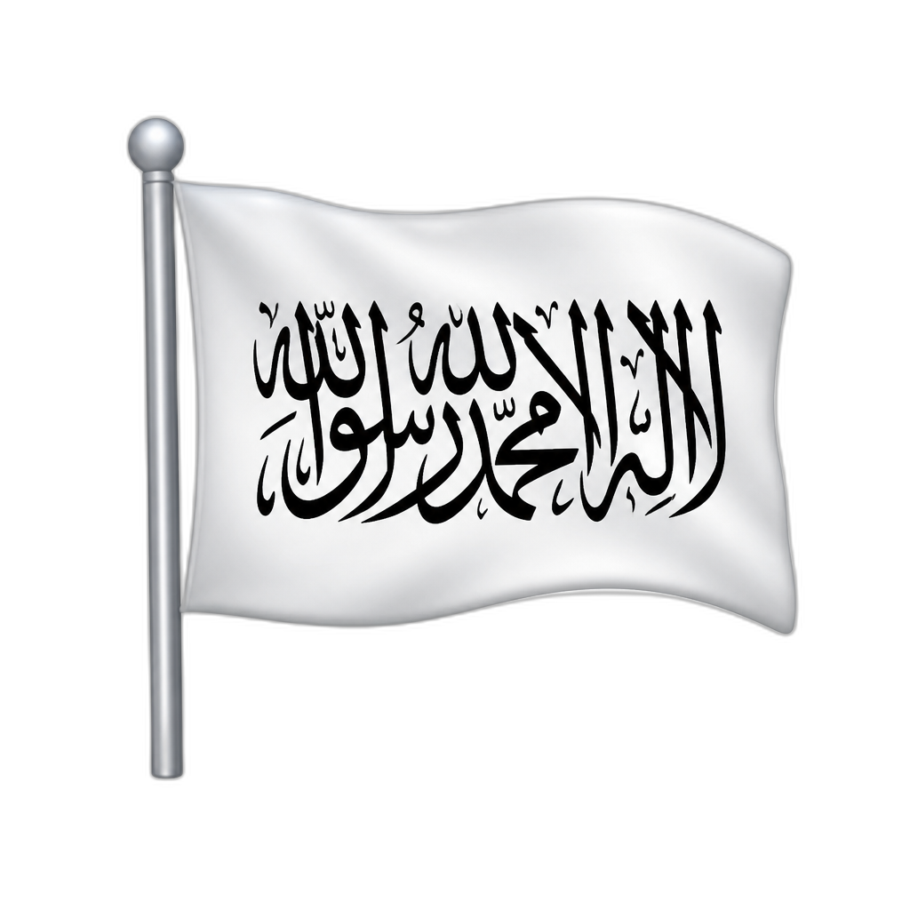 Black shahada with white flag - AI generated emoji