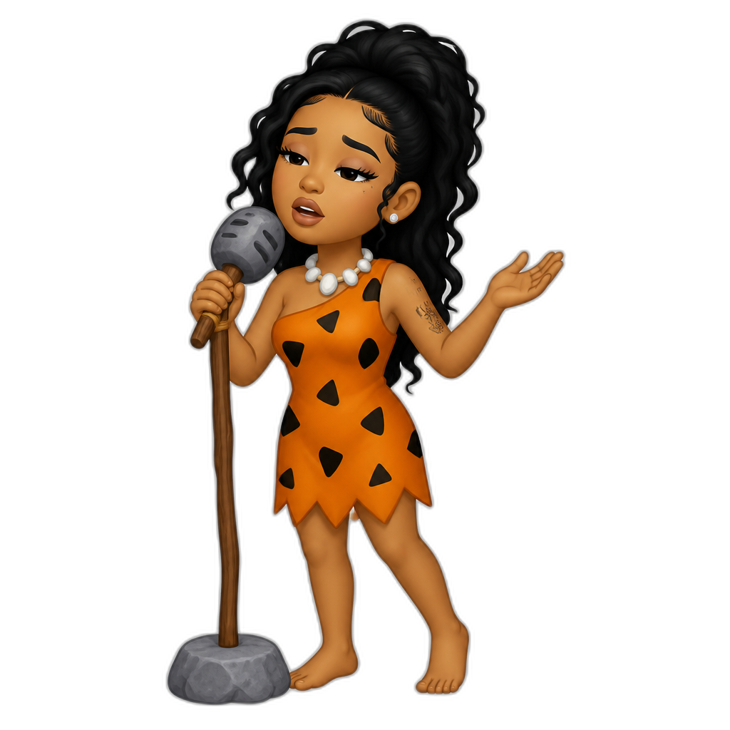 Mariah The Scientist in The Flintstones singing - AI generated emoji