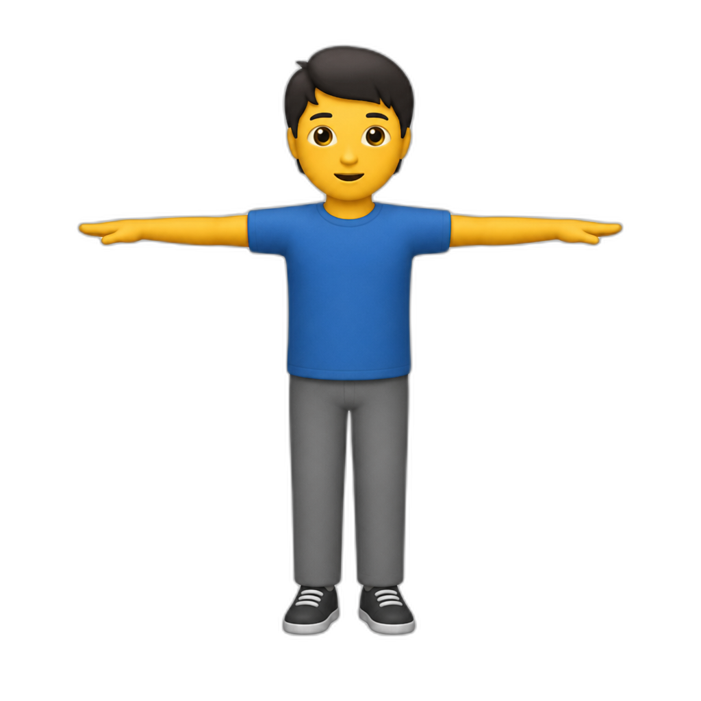 elbows pointing outward from the body, hands straight don - AI generated emoji