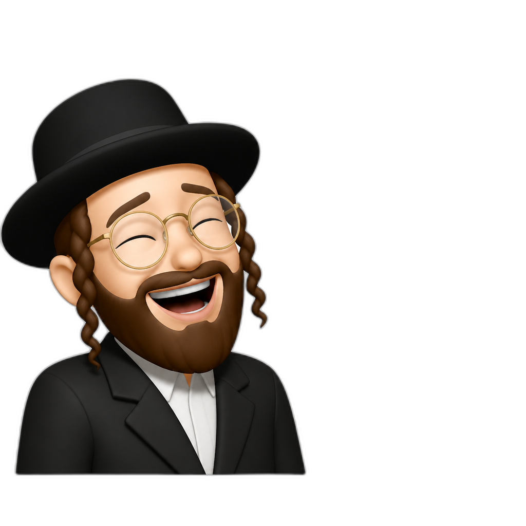 a laughing ashkanazi to the left - AI generated emoji