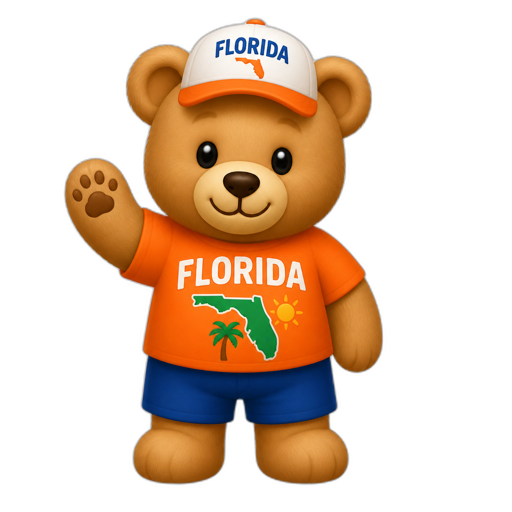 Create a Teddy bear who is a Florida - AI generated emoji