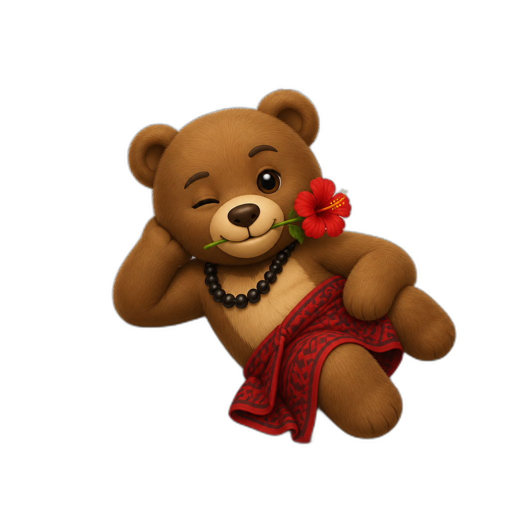 Create a Teddy bear who is a flirty American samoa on the magazine. different fur color - AI generated emoji