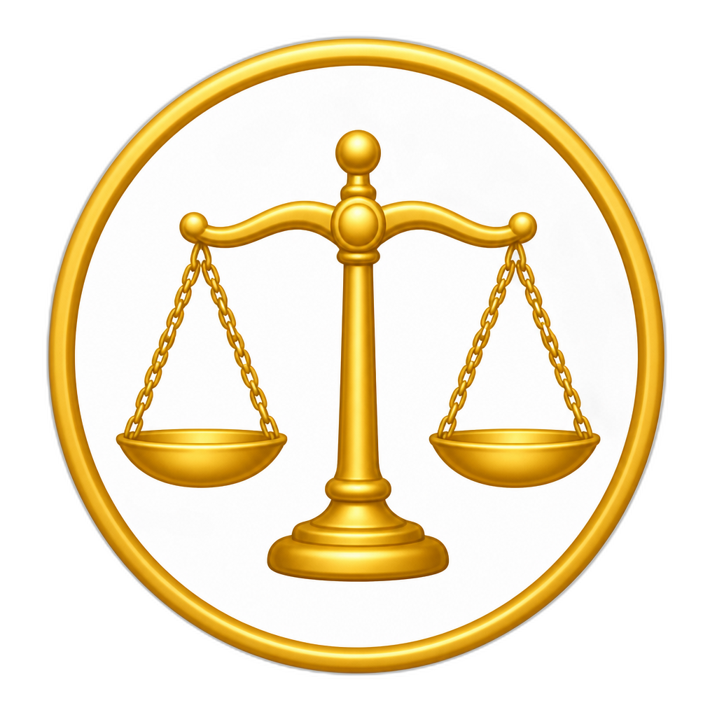 golden beam balance in a golden circle - AI generated emoji