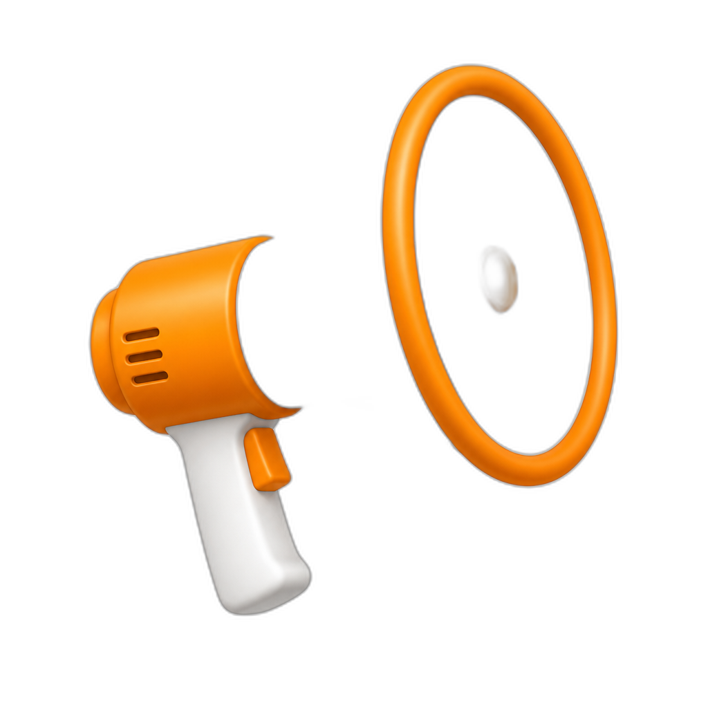 orange megaphone secondary color white - AI generated emoji