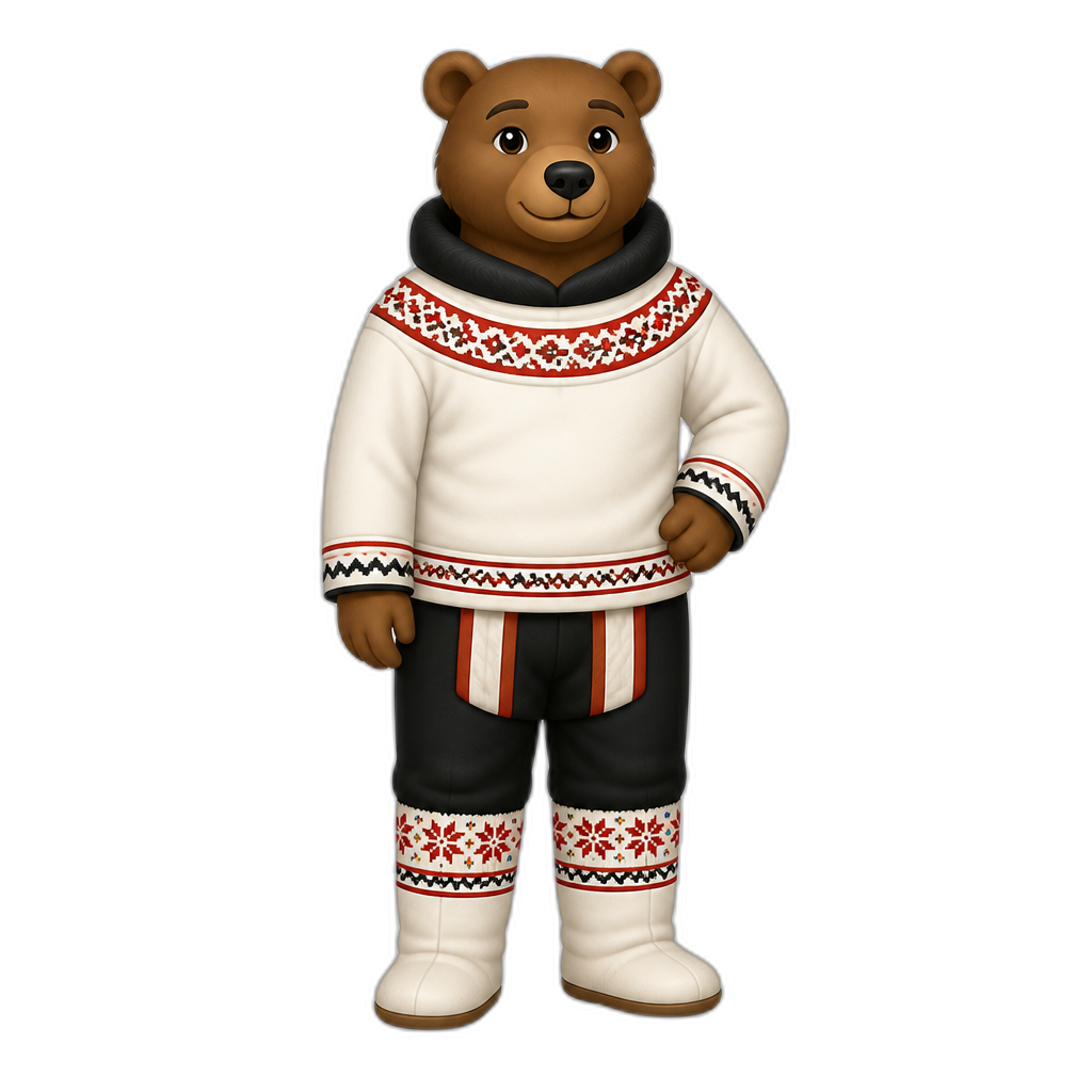 stereotypical Greenlander anthro Bear, full body - AI generated emoji