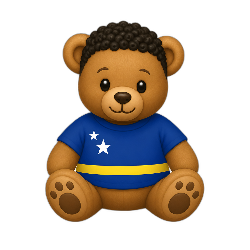 Create a Teddy bear who is a Curaçaoan - AI generated emoji