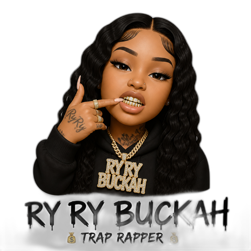 Mariah The Scientist as a trap rapper with gold grills in her teeth, new rapper alias Ry Ry Buckah, realistic - AI generated emoji