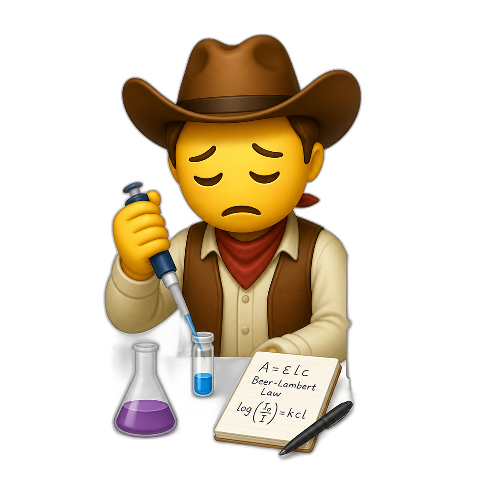 Depressed cowboy doing analytical chemistry - AI generated emoji