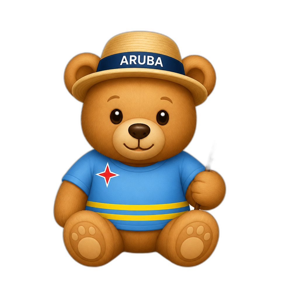 Create a Teddy bear who is a Aruban - AI generated emoji