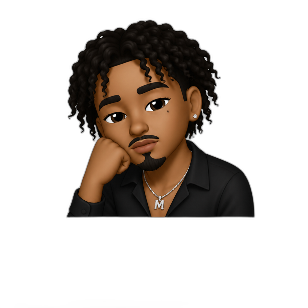 male Mariah The Scientist, named Marlon The Professor, real name Marlon Amari Buckles - AI generated emoji