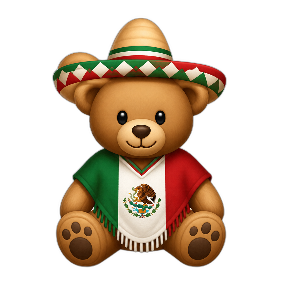 Create a Teddy bear who is a Mexico - AI generated emoji