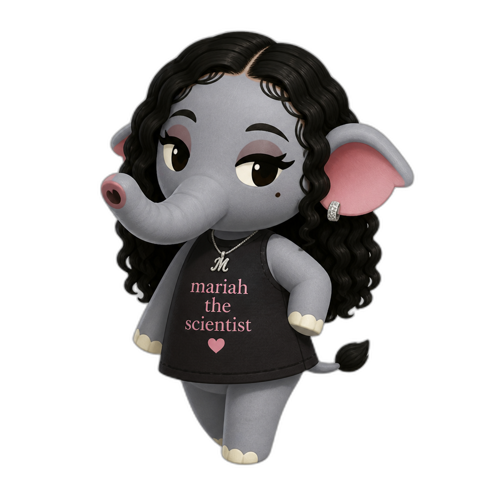 Mariah The Scientist as an Elephant Villager - AI generated emoji