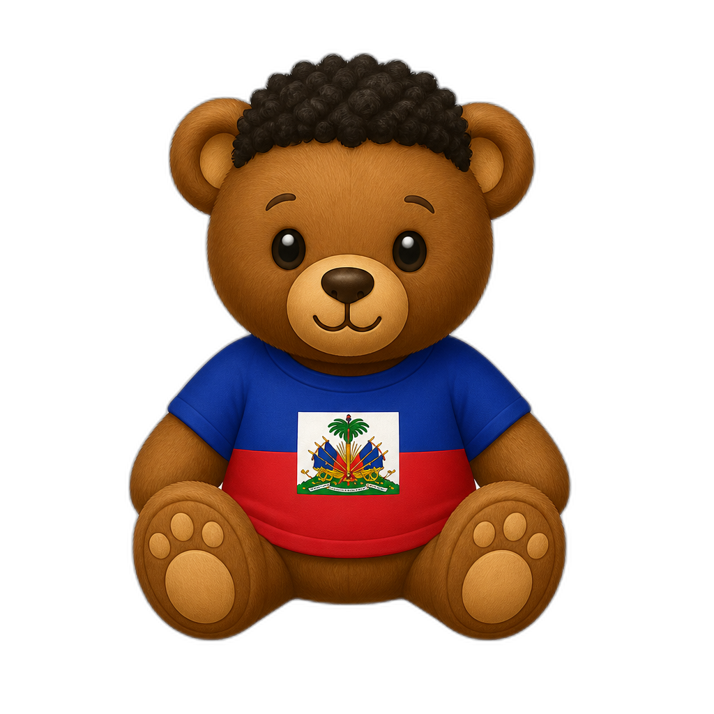 Create a Teddy bear who is a Haitian - AI generated emoji