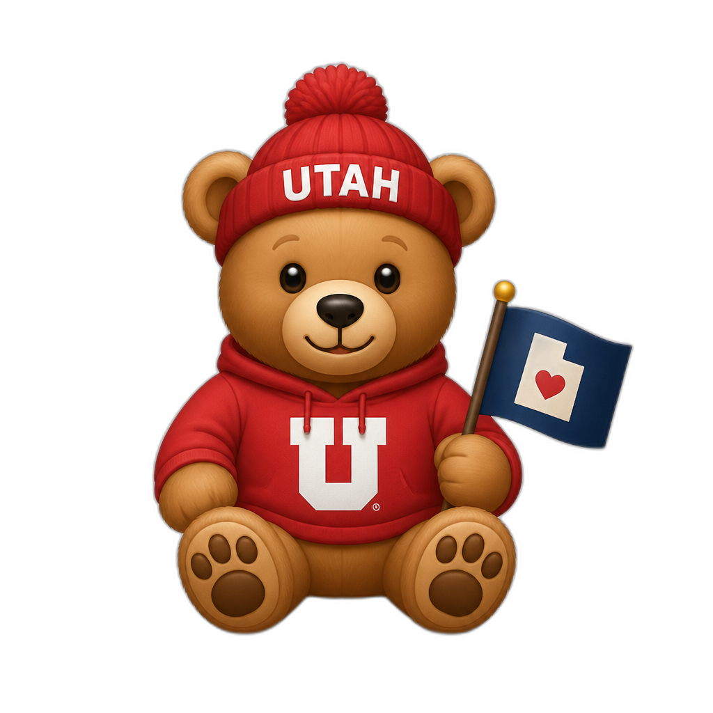 Create a Teddy bear who is a Utahn - AI generated emoji