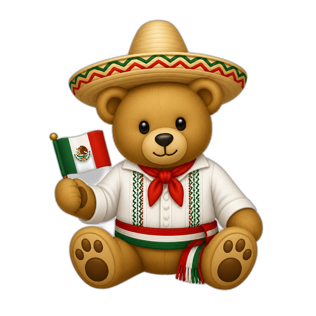 Create a Teddy bear who is a MExican - AI generated emoji