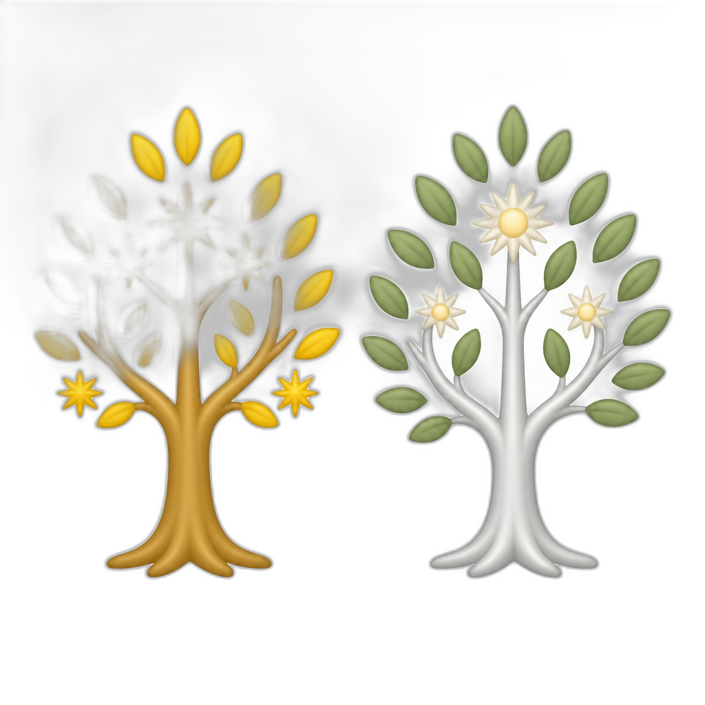 Telperion & Laurelin minimal thick flat - AI generated emoji