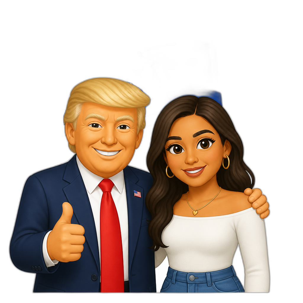 isreali flag with donald trump and a latina - AI generated emoji