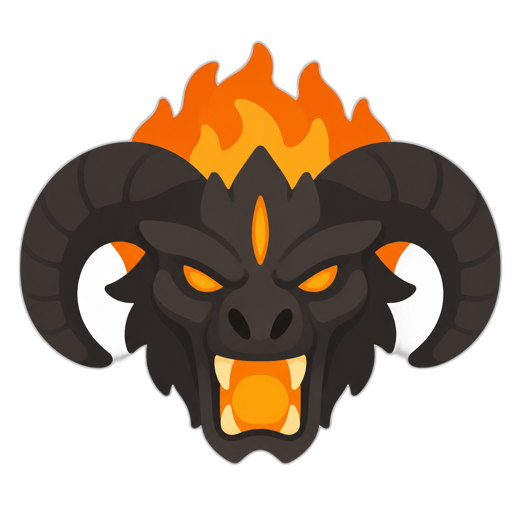 balrog head, flat thick minimal - AI generated emoji