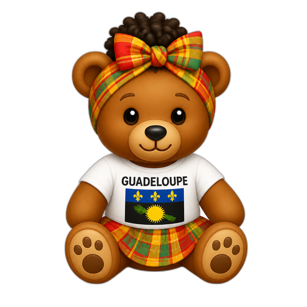 Create a Teddy bear who is a Guadeloupean - AI generated emoji