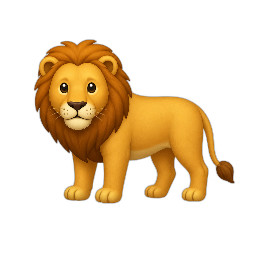 Lion body Animals emoji apple - AI generated emoji