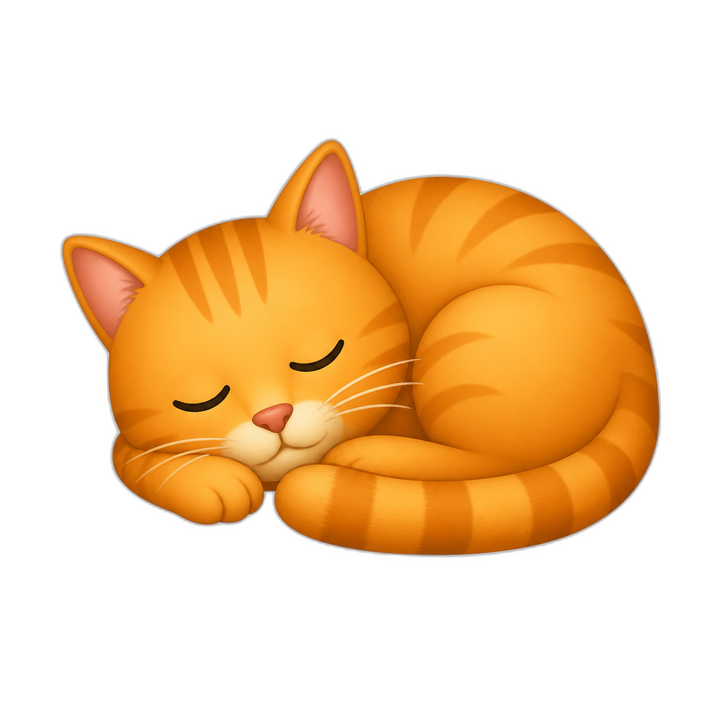 Sleepy orange cat - AI generated emoji