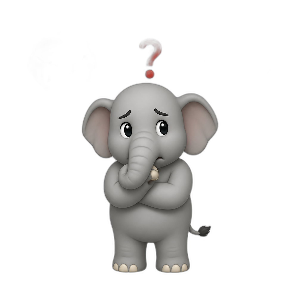 Elephant can't choose faculty - AI generated emoji