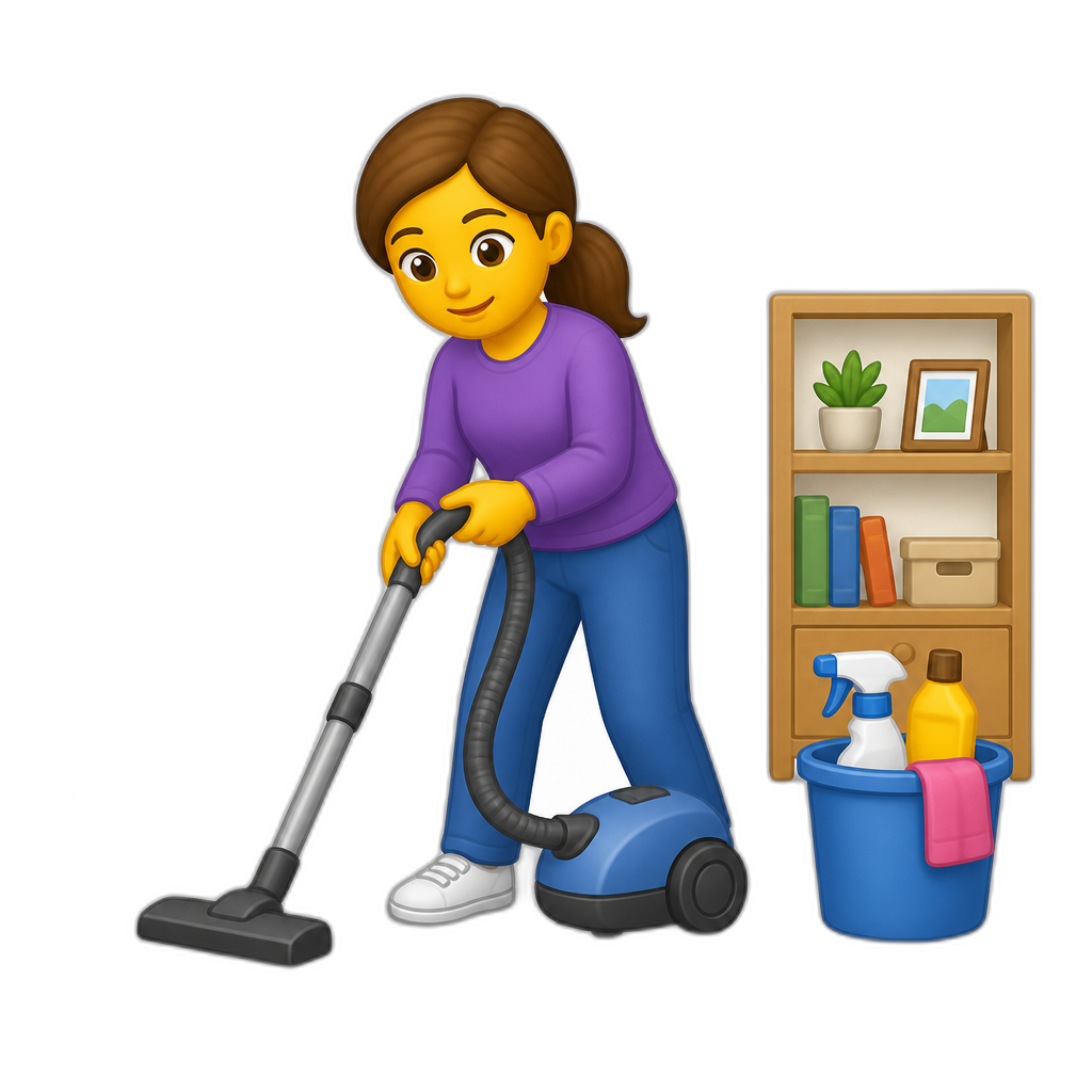 MOTHER CLEANING THE HOUSE - AI generated emoji