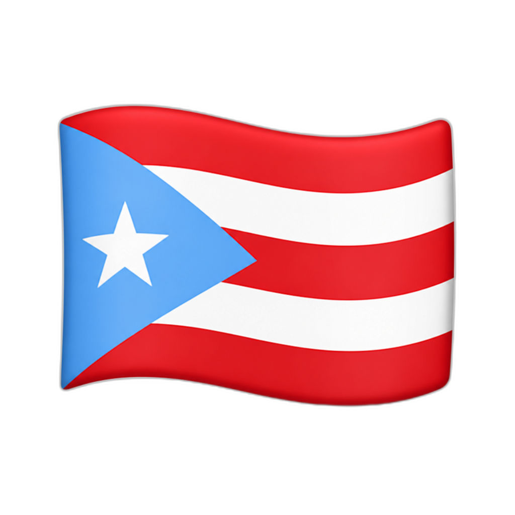 puerto rican flag light blue triangle red strips - AI generated emoji
