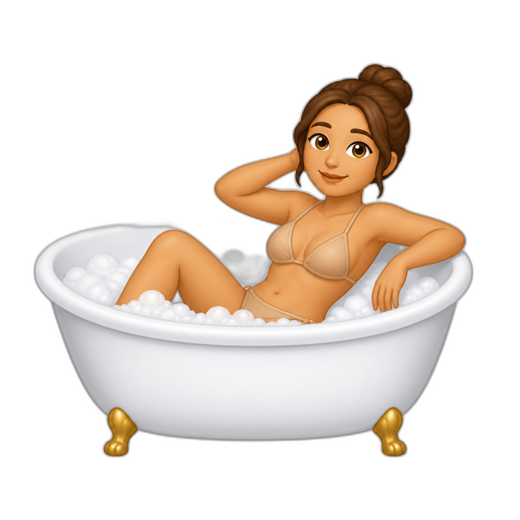 woman in bath with a skintone bikini - AI generated emoji