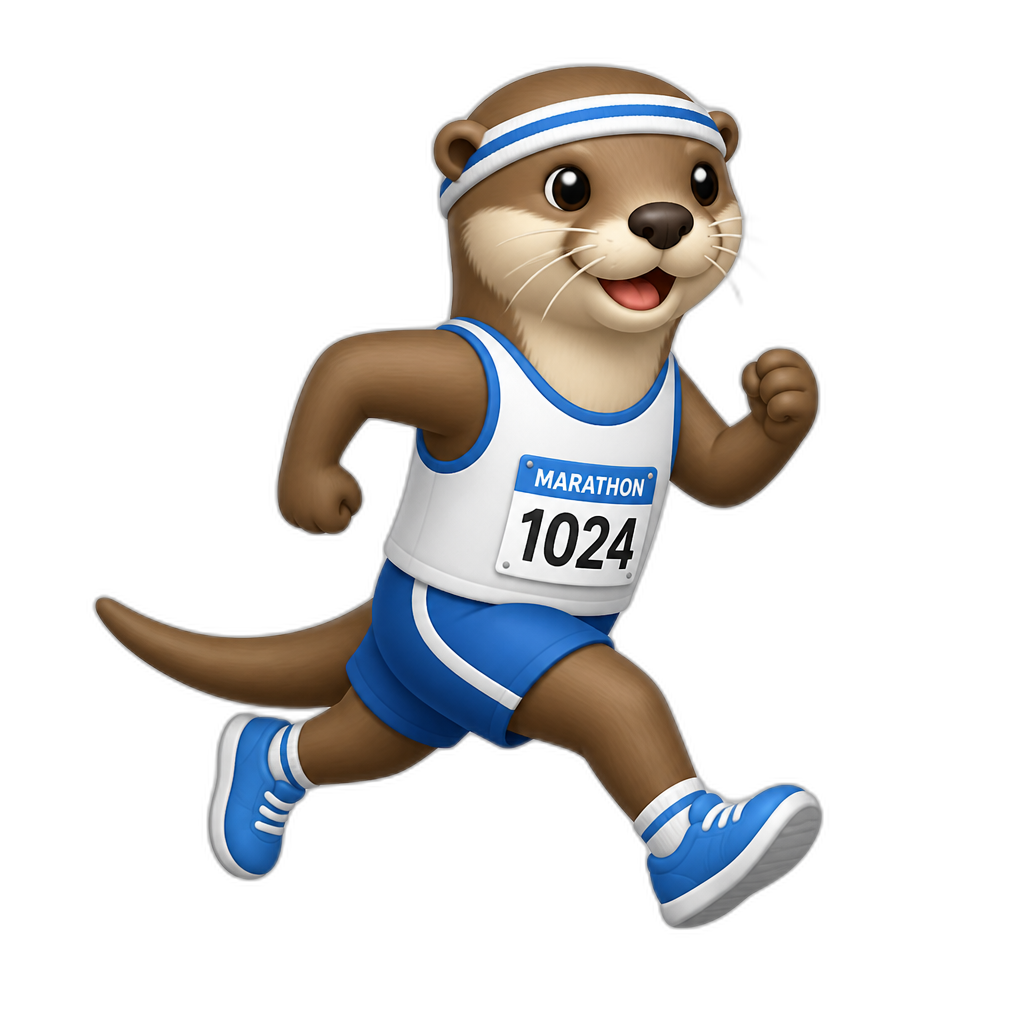 A running otter dressed as a marathon runner - AI generated emoji