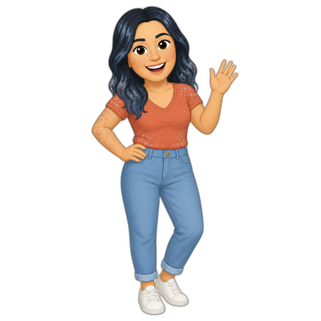 Chilli Heeler as a human, cartoon style, adult female, 2D - AI generated emoji