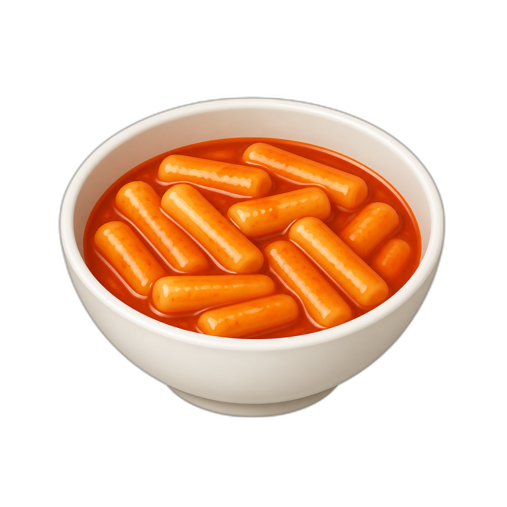 bowl of tteokbokki with nothing - AI generated emoji