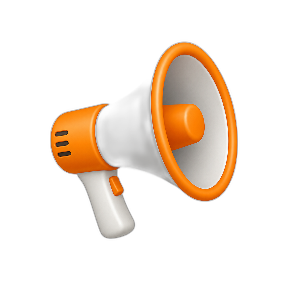 orange megaphone - AI generated emoji